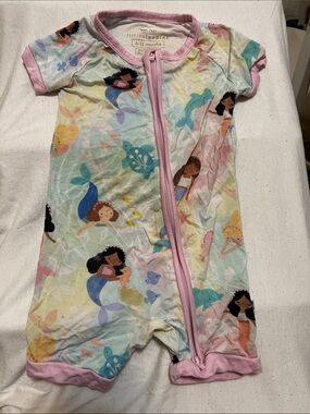 Little Sleepies Mystic Mermaids Bamboo Shorty Zippy 6–12 Months EUC